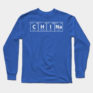 China (C-H-I-Na) Periodic Elements Spelling Long Sleeve T-Shirt